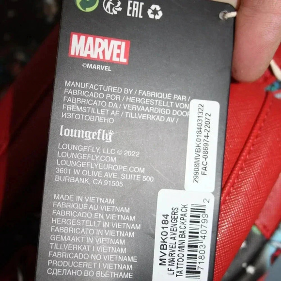 Loungefly Marvel Avengers Mini Backpack Floral Tattoo Print NWT - Picture 11 of 16